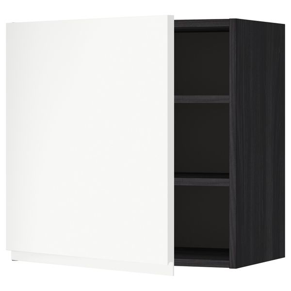 Шкаф навесной с полкой МЕТОД, черный, Воксторп белый - схема-чертеж с размерами