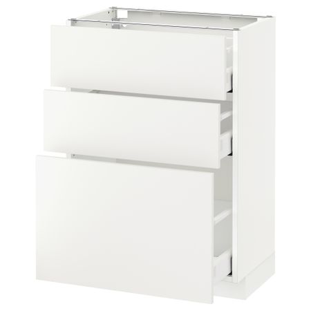 Напольный шкаф с 3 ящиками МЕТОД / МАКСИМЕРА, белый, Хэггеби белый