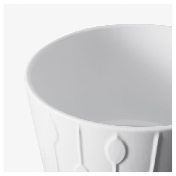 Кашпо КАРДЕМУММА, белый, различные орнаменты (10.5 см) - схема-чертеж с размерами