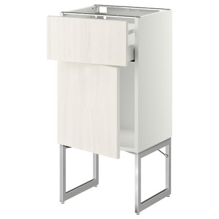 Напольный шкаф с ящиком, дверью МЕТОД / МАКСИМЕРА, белый, Росдаль белый