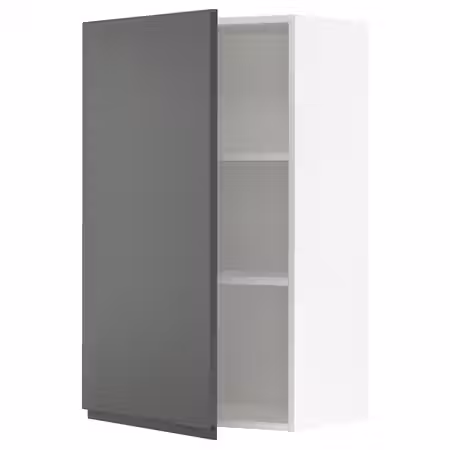 METOD Навесной шкаф с полками - белый/Voxtorp темно-серый 60x100 см
