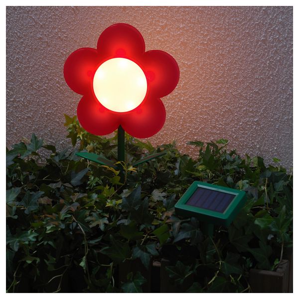 Подсветка на солнечных батарее, светодиод СОЛВИДЕН, для сада, цветок красный - фото 3