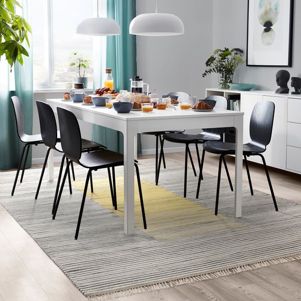 Ковер, безворсовый, серо-желтый, ручная работа, 250x350 см IKEA SJÖTÅTEL 505.830.24 - фото 5