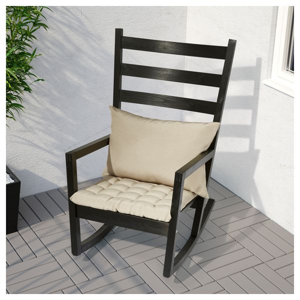 Кресло-качалка, для дома/улицы ВЭРМДЭ, черно-коричневый черный черно-коричневая морилка - фото 5