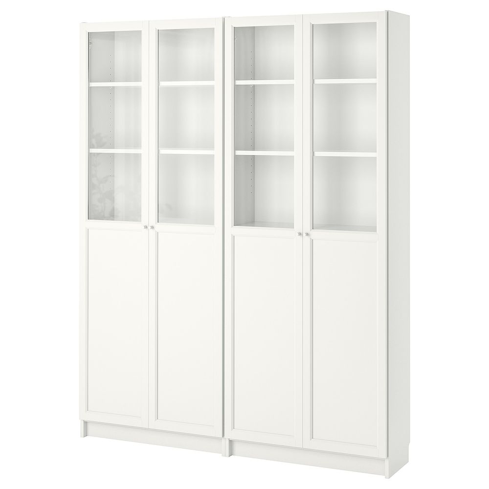 Стеллаж, белый 160x30x202 см IKEA BILLY БИЛЛИ / OXBERG ОКСБЕРГ 292.440.12 - фото 1