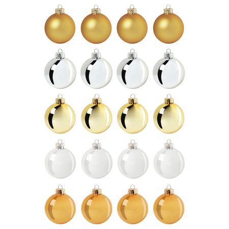 Украшение, шар, стекло золотой/белый 6 см IKEA VINTER 2020 ВИНТЕР 2020 204.810.84