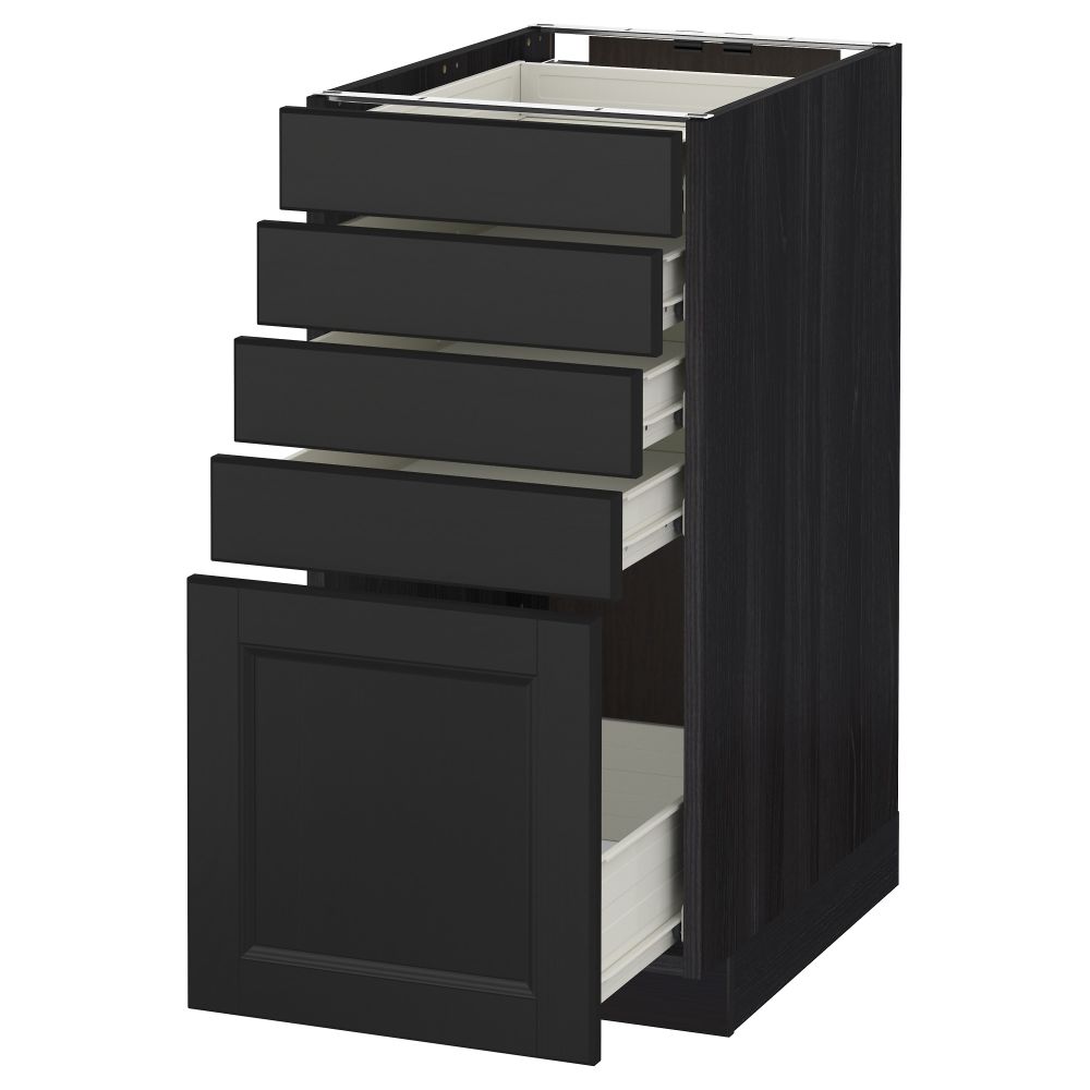 Напольный шкаф с 5 ящиками МЕТОД / ФОРВАРА, черный, Лаксарби черно-коричневый - схема-чертеж с размерами