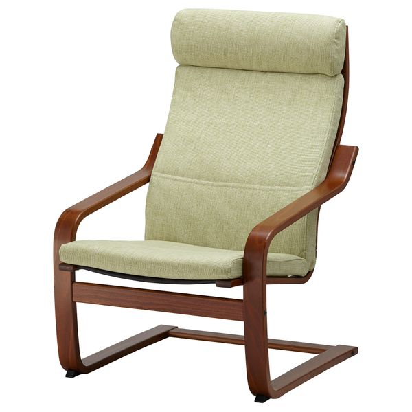 Кресло ПОЭНГ, классический коричневый, Семла зеленый - схема-чертеж с размерами