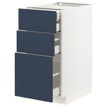 Напольный шкаф 3 фасада, 2 низких, 1 средний, 1 высокий ящик IKEA METOD МЕТОД, MAXIMERA МАКСИМЕРА 094.028.99