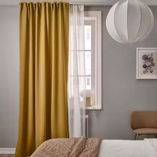 VIDGA Комплект гардин шин потолочн,2 шины - белый - схема-чертеж с размерами