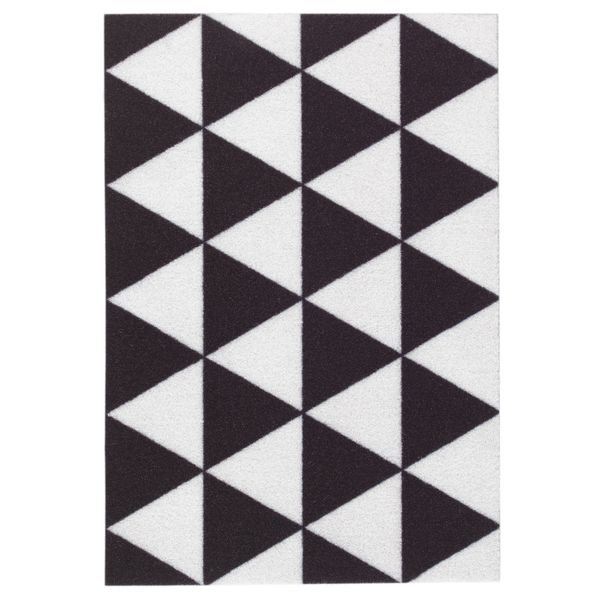 Придверный коврик СОММАР 2018, орнамент-треугольники черный/белый (40x60 см) - фото 1