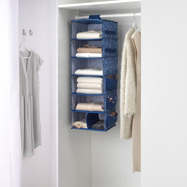 Подвесной модуль,7отделений, синий, белый 30x30x90 см IKEA СТОРСТАББЕ 003.983.59 - фото 2