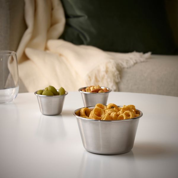 Сервировочная миска, нержавеющая сталь, 13 см IKEA GRILLTIDER ГРИЛЛЬТИДЕР 705.908.82 - схема-чертеж с размерами