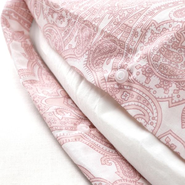 Пододеяльник и 2 наволочки, белый, розовый 200x200/50x70 см IKEA ЙЭТТЕВАЛЛМО 204.061.60 - фото 4