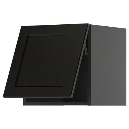 METOD Горизонтальный навесной шкаф - черно-серый/Lerhyttan черная морилка 40x40 см