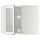 Угловой навесной шкаф с вращающающейся секцией, стеклянными дверцами МЕТОД, белый, Ютис матовое стекло
