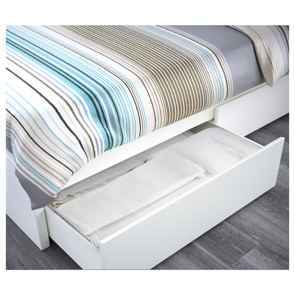 Каркас кровати + 2 кроватных ящика МАЛЬМ, белый, Лонсет - фото 4