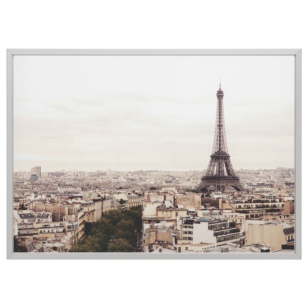 Картина с рамой БЬЁРКСТА, Париж, цвет алюминия (140x100 см) - фото 1