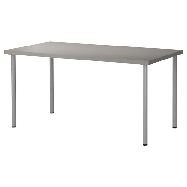 Стол ЛИННМОН / АДИЛЬС, серый, серебристый (150x75 см) - фото 1