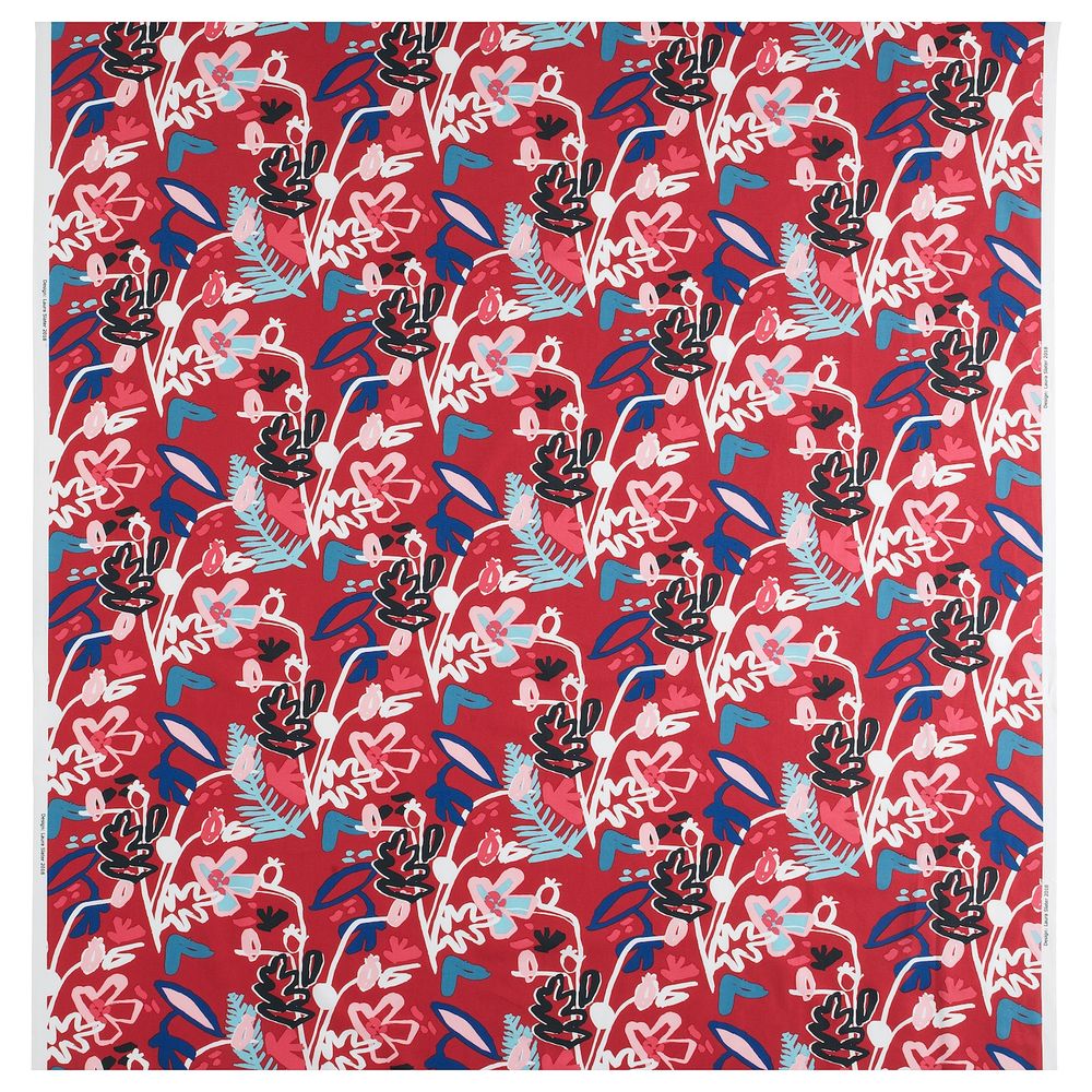 Ткань, красный/разноцветный 150 см IKEA MÅLARBORSTE МОЛАРБОРСТЕ 904.474.35 - фото 1