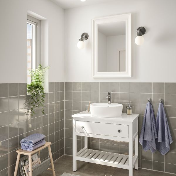 Комплект мебели для ванной, 4 предм., белый/ВОКСНАН смеситель 82 см IKEA ХЕМНЭС / ТОРНВИКЕН 193.044.69 - фото 2