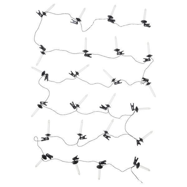 Гирлянда, 24 светодиода, в форме свечи, с зажимом IKEA STRÅLA СТРОЛА 804.826.84 - фото 1