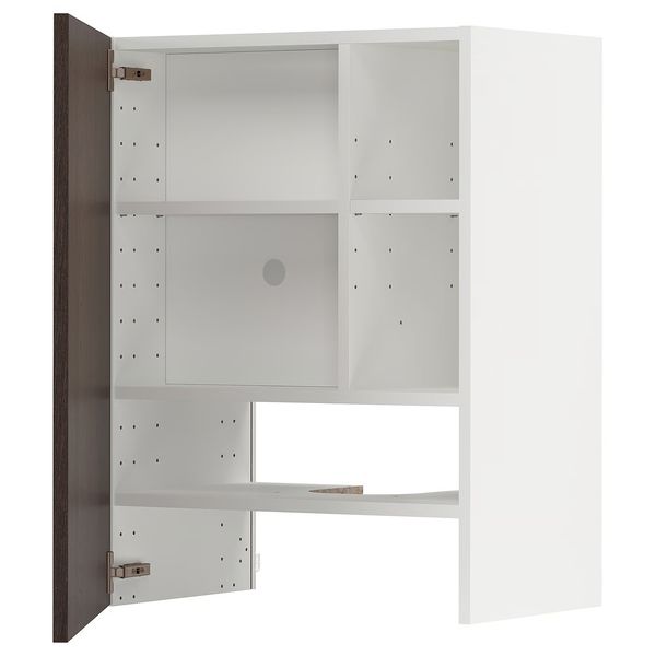 METOD Навесной шкаф д/вытяжки/полка/дверь - белый/Sinarp коричневый 60x80 см - фото 1
