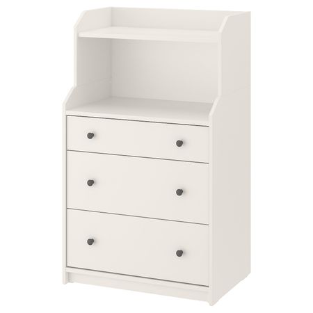 Комод с 3 ящиками/полкой, белый 70x116 см IKEA HAUGA ХАУГА 504.072.95