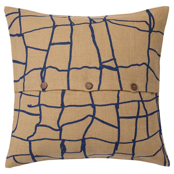 Чехол на подушку, джут синий, 50x50 см IKEA ВЭРМЕР 404.409.88 - фото 2