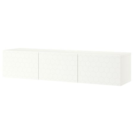 Тумба под ТВ, с дверцами, белый/вассвикен белый 180x42x38 см IKEA БЕСТО 493.307.06