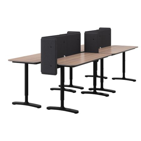 Стол, комбинация БЕКАНТ, серый, черный (280x120 см)