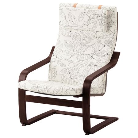 Кресло ПОЭНГ, коричневый, Висланда черный/белый