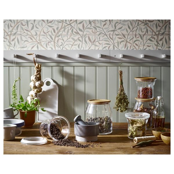 Банка с крышкой, стекло/бамбук 3.3 л IKEA IKEA 365+ ИКЕА/365+ 992.768.15 - схема-чертеж с размерами