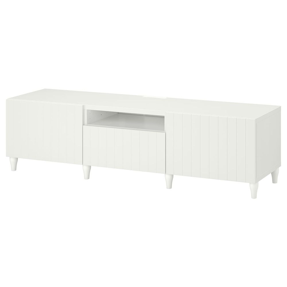 Тумба под ТВ, белый/СУТТЕРВ/КАББАРП белый 180x42x48 см IKEA BESTÅ БЕСТО 693.989.60 - фото 1