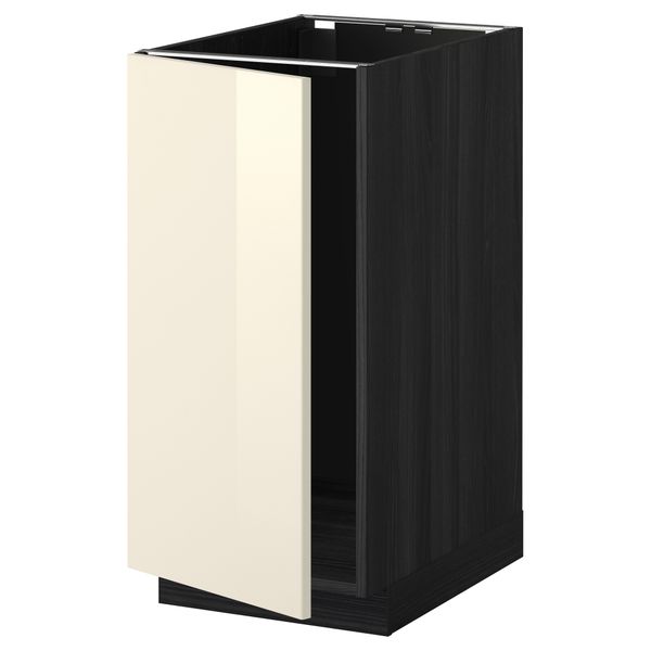 Напольный шкаф для мойки, мусорных контейнер МЕТОД, черный, Рингульт кремовый (40x60 см) - схема-чертеж с размерами