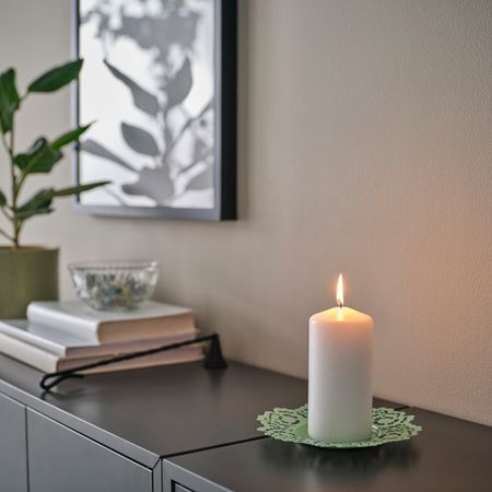 Тарелка для свечи, светло-зеленый, 18 см IKEA SILKESTRÄD 005.705.28
