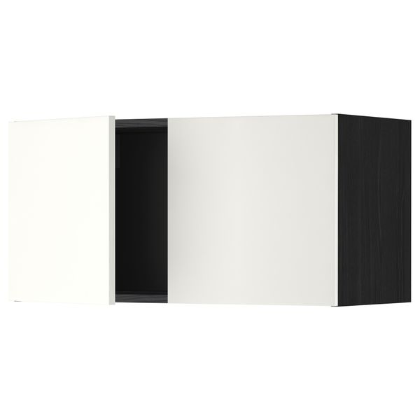 Навесной шкаф с 2 дверями МЕТОД, черный, Хэггеби белый (80x40 см) - схема-чертеж с размерами
