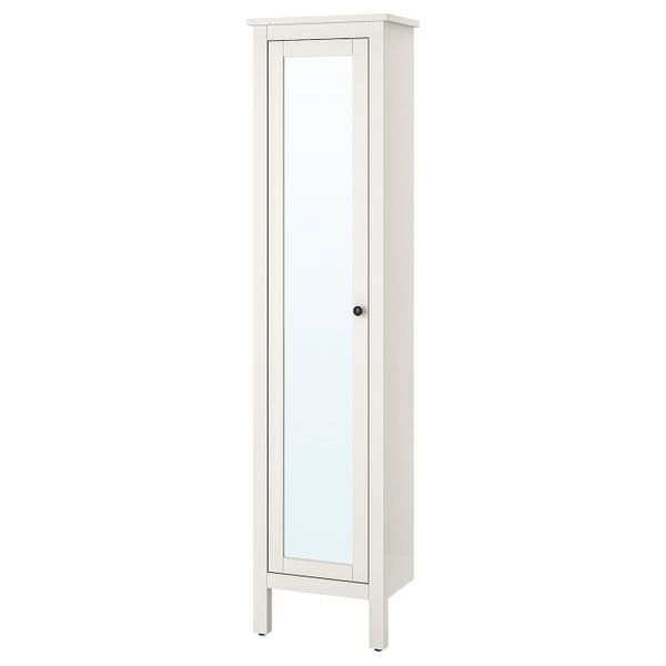 Высокий шкаф с зеркальной дверцей, белый 49x31x200 см IKEA HEMNES ХЕМНЭС 803.690.13 - фото 1