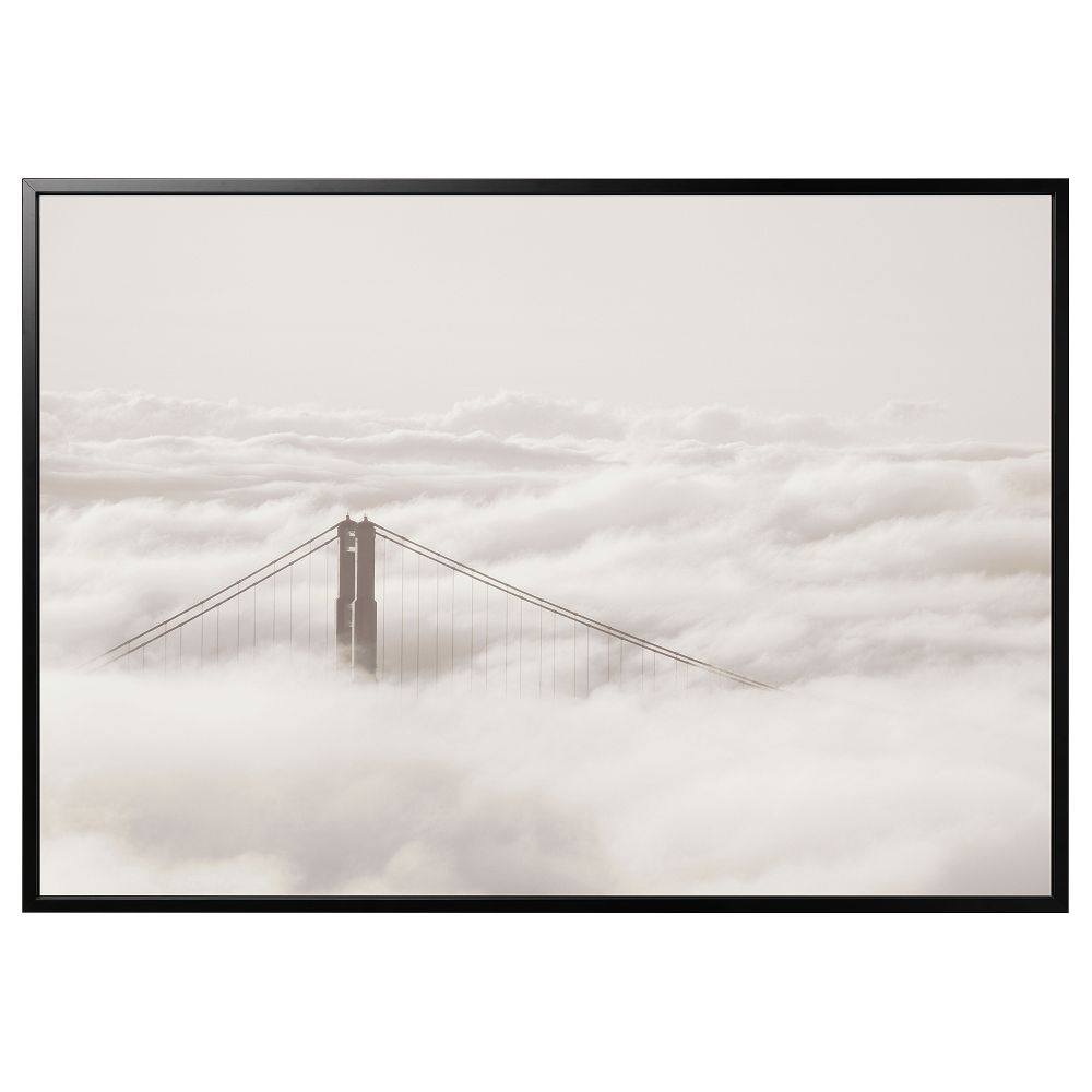 Картина с рамой, Мост и облака, черный, 200x140 см IKEA BJÖRKSTA БЬЁРКСТА 195.089.37 - фото 1