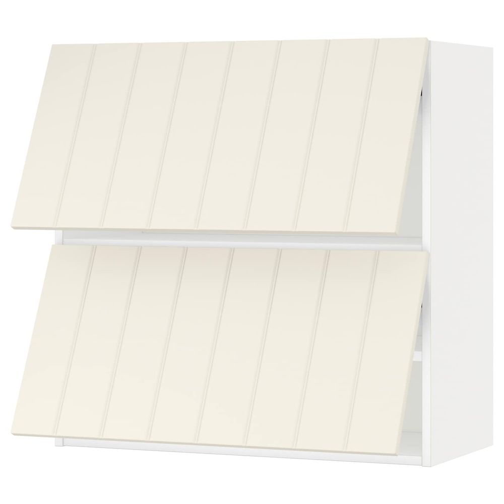 Навесной шкаф, 2 дверцы, горизонтал, белый/Хитарп белый с оттенком 80x80 см IKEA МЕТОД 592.264.60 - схема-чертеж с размерами