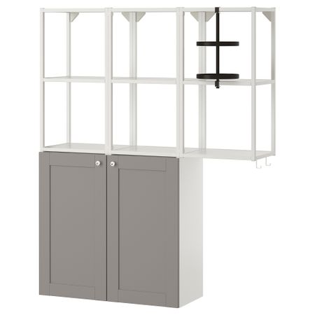 Комбинация для хранения, 120x32x150 см, серый-белый IKEA BEGIVENHET БЕГИВЕНХЕТ 494.855.81