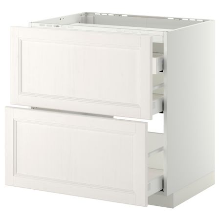 Напольный шкаф, 2 фронтальных панели, 3 ящика МЕТОД / МАКСИМЕРА, белый, Лаксарби белый