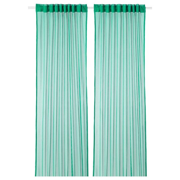 Гардины, 2 шт. ГРОТИСТЕЛЬ, зеленый (145x300 см) - фото 1