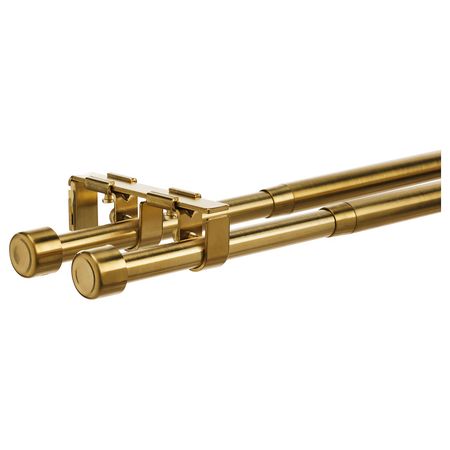 BEKRÄFTA БЕКРЭФТА Двойной гардинный карниз - желтая медь 120-210 см 19 мм