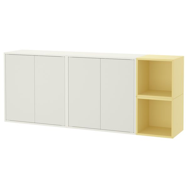 Комбинация настенных шкафов, белый, бледно-желтый, 175x35x70 см IKEA EKET ЭКЕТ 995.216.66 - фото 2