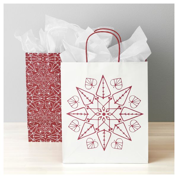 Подарочный пакет ВИНТЕР 2016, красный, белый (26x31 см) - схема-чертеж с размерами