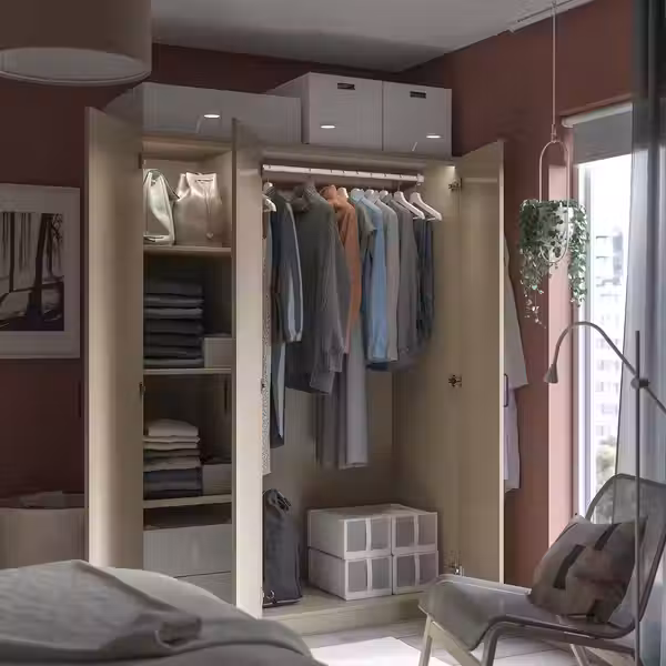 PAX / FORSAND Гардероб, комбинация - серо-бежевый/серо-бежевый 150x60x201 см - фото 3