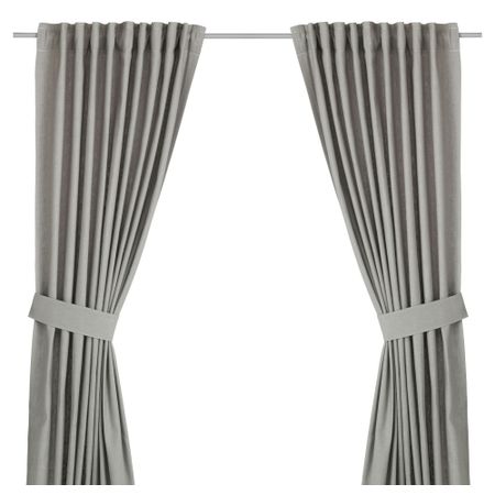 Гардины с прихватом, 1 пара ИНГЕРТ, серый (145x300 см)