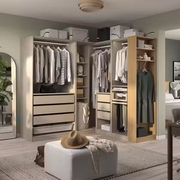 PAX Гардероб угловой - схема-чертеж с размерами