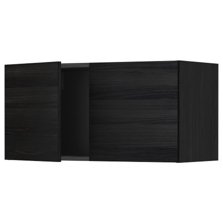 Навесной шкаф с 2 дверями МЕТОД, черный, Тингсрид черный (80x40 см)